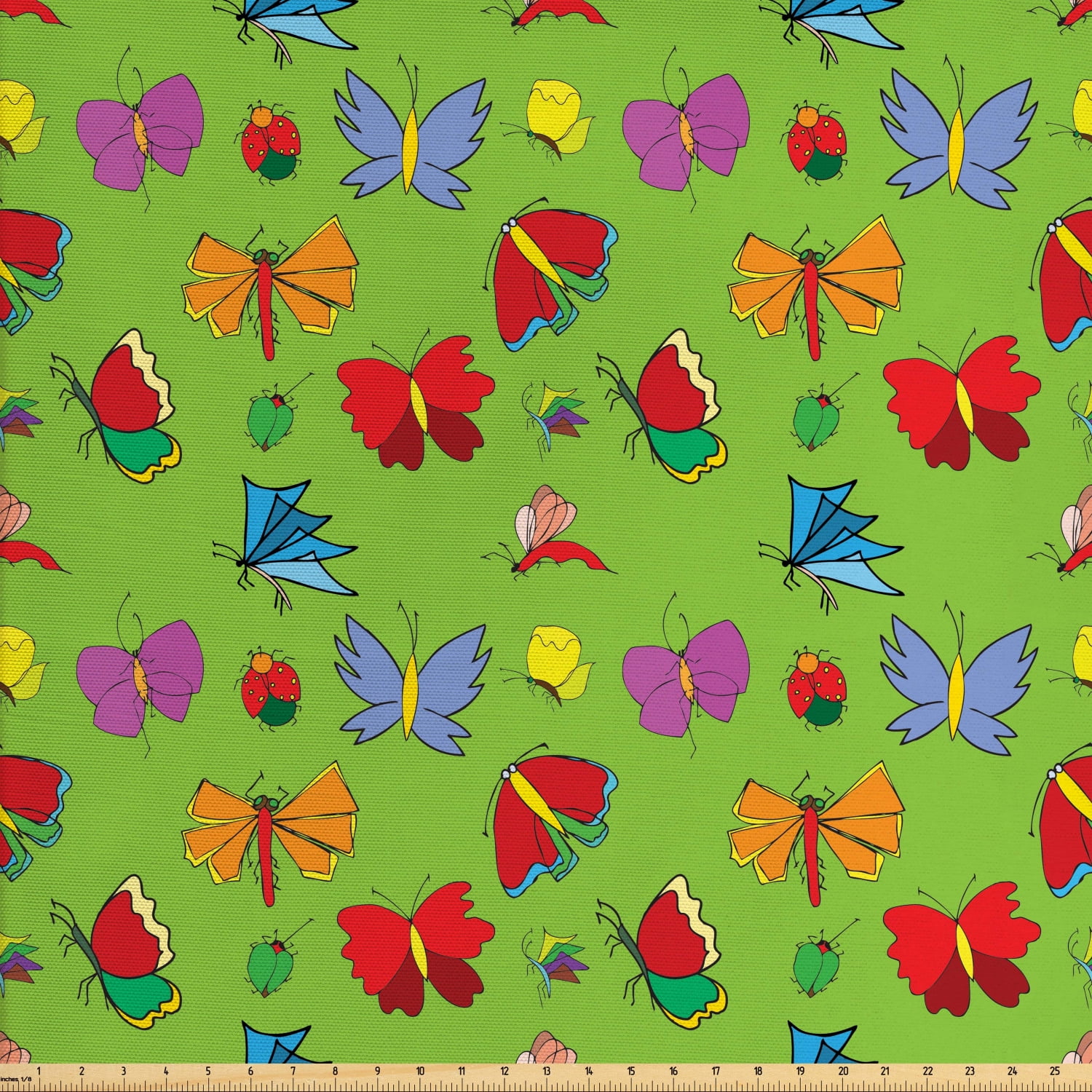 Butterfly Fabric by The Yard, Different Types of Butterflies Bugs and