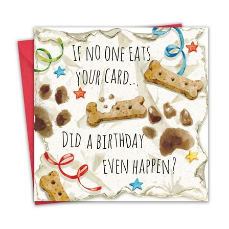 Twizler Funny Dog Birthday Card - Chewed Birthday Card From The Dog