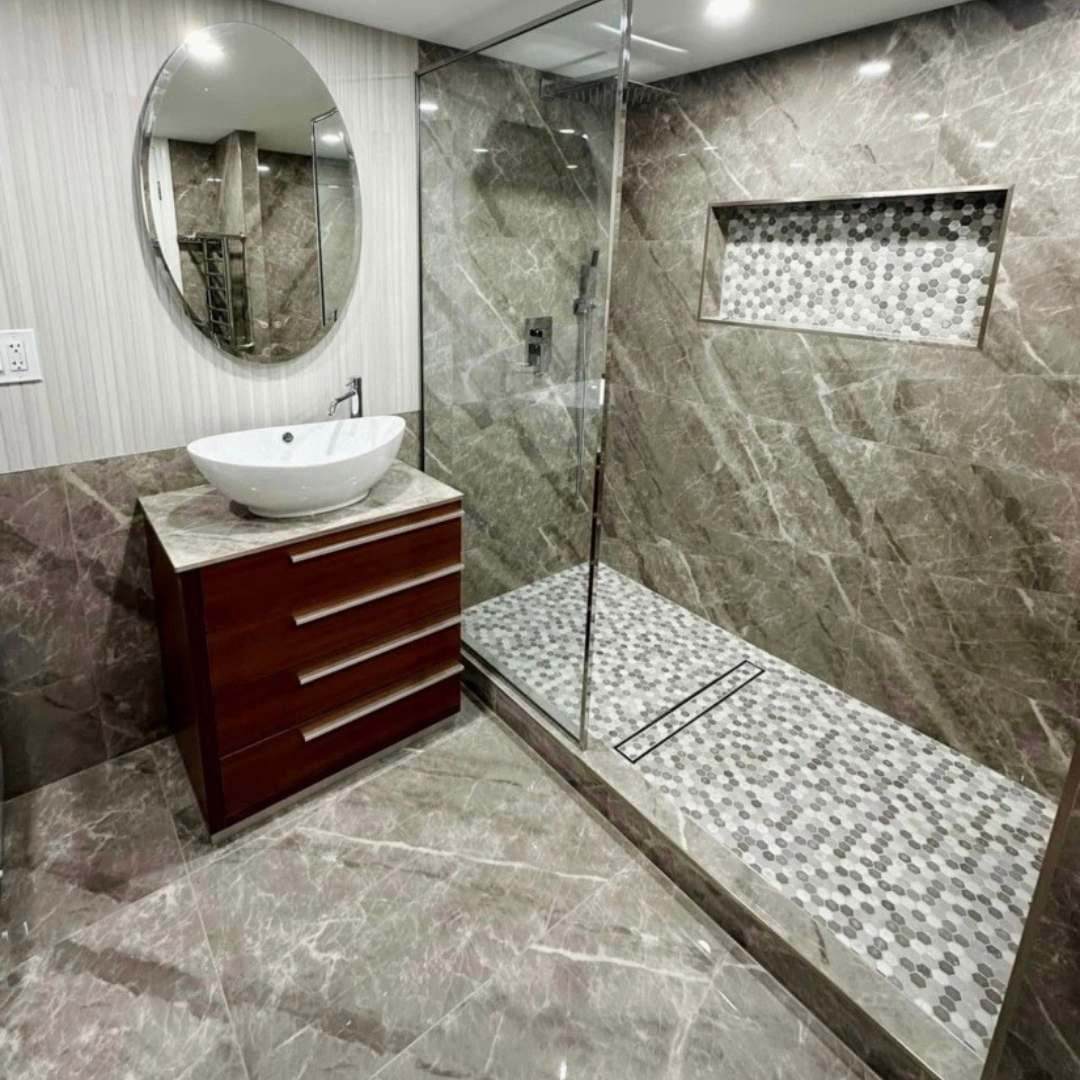 The Tile Life Eterna Hex 4" x 4" Dove Glass Mosaic Floor and Wall Tile Sample 1 Piece