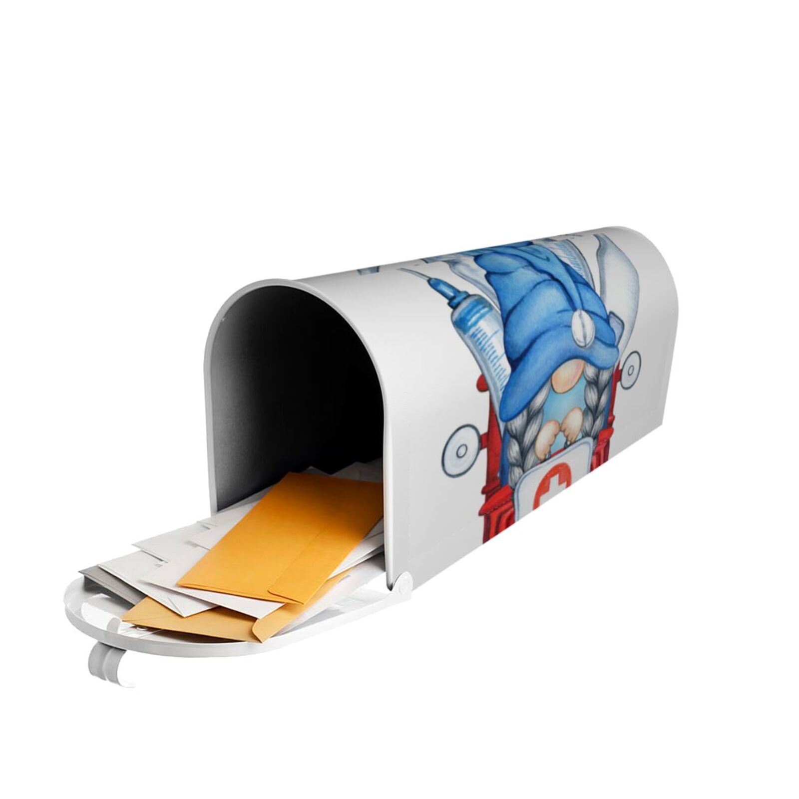 Logiee Medicine Gnome Truck Red Print Post Letter Box Wrap Decor, Mailbox Cover Suitable for Standard Mailbox and Large Size Mailbox,Outdoor Yard Decoration-25.5x21 in