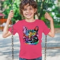 thumbnail image 3 of Tee Hunt Dean Russo Thoughtful Cat Youth T-Shirt Colorful Pet Kitten Eyes Kids, Pink, Small, 3 of 5
