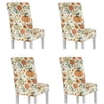 thumbnail image 2 of Vintage Pumpkin Thanksgiving Chair Covers Set of 4 Soft Spandex Removable Fall Chair Covers for Dining Chairs Stretchable Polyester Washable Parsons Chairs Slipcover for Restaurant Banquet, 2 of 7