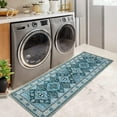 thumbnail image 2 of HOMERRY Runner Rug 2x6 Distressed Geometric Floral Indoor Washable Rug for Hallway Bohemian Contemporary Rug, Blue, 2 of 7