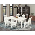 thumbnail image 2 of East West Furniture Dover 7-piece Wood Dining Set with Linen Seat in White, 2 of 4