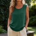 thumbnail image 2 of GEWSEY Tank Tops for Women, Crewneck Loose Fit Basic Going Out Clothes Womens Fashion Casual Summer Sleeveless Shirts (Dark Green, M), 2 of 4