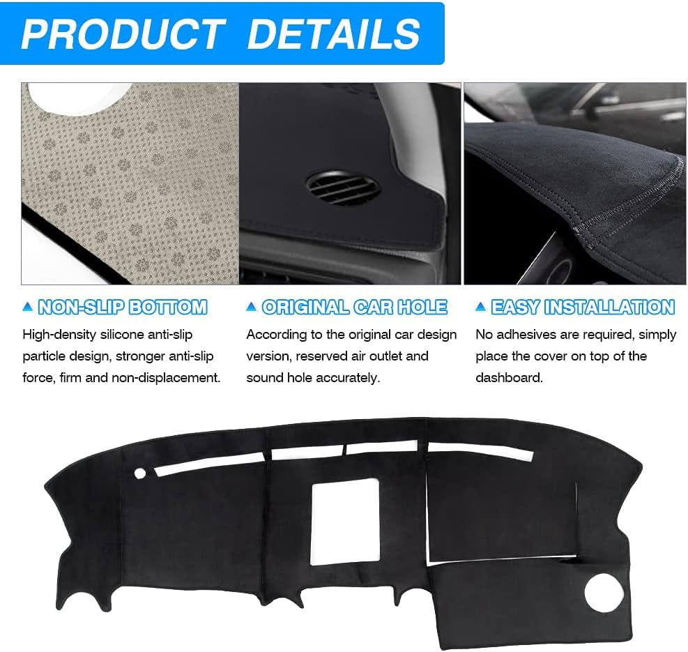 Canvcle Dash Cover for Ford F150 2004 2005 2006 2007 2008 Dashboard Cover Mat Suede Non-Slip Pad Carpet Sunshield Protector