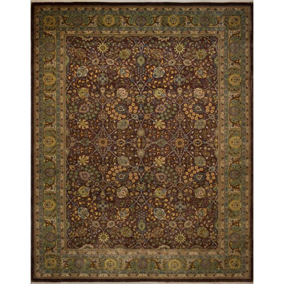 Ankara Marisa Chocolate/Green Rug, 9'3" x 11'11"