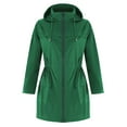 thumbnail image 4 of American Trends Women Waterproof Lightweight Rain Jacket Long Windproof Loose Rain Coats Active Outdoor Hooded Windbreaker Grass Green M, 4 of 6