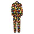thumbnail image 5 of qolati Christmas Family Matching Pajamas Silk Satin Long Sleeve Button Down Sleepwear Sleep Pants Holiday Pjs Loungewear Set Xmas Printed Festival Party Family Christmas Pajamas Matching Sets, 5 of 9