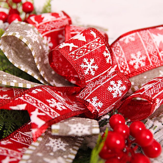 Decoraciones navideñas Jadeshay lazos de flores artificiales para colgar en la puerta árbol de Navidad de ratán con diseño personalizado