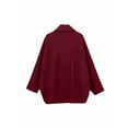 thumbnail image 6 of Female Trench Coat Long Sleeve Lapel Casual Jackets Winter Outerwear Wine Red XS, 6 of 9