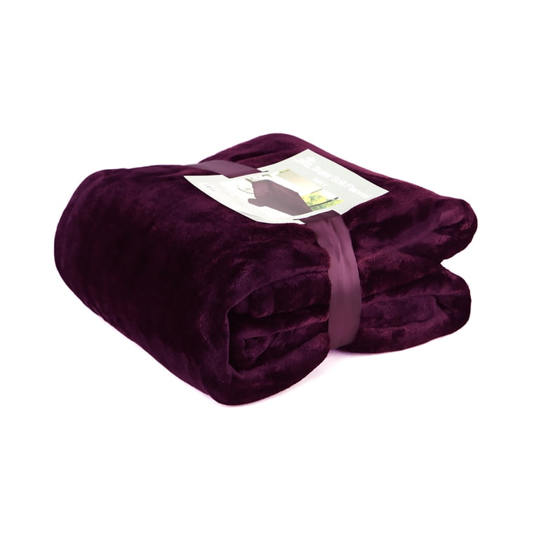 Fleece Bed Blanket, Queen Size, Purple photo 2