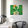 thumbnail image 4 of Nawypu Rustic Wooden Irish Flag with A Four Leaf Clover Canvas Wall Art Prints Photo Contemporary Paintings Decorative Artwork Wall Decor Wood Frame Gallery, 4 of 6