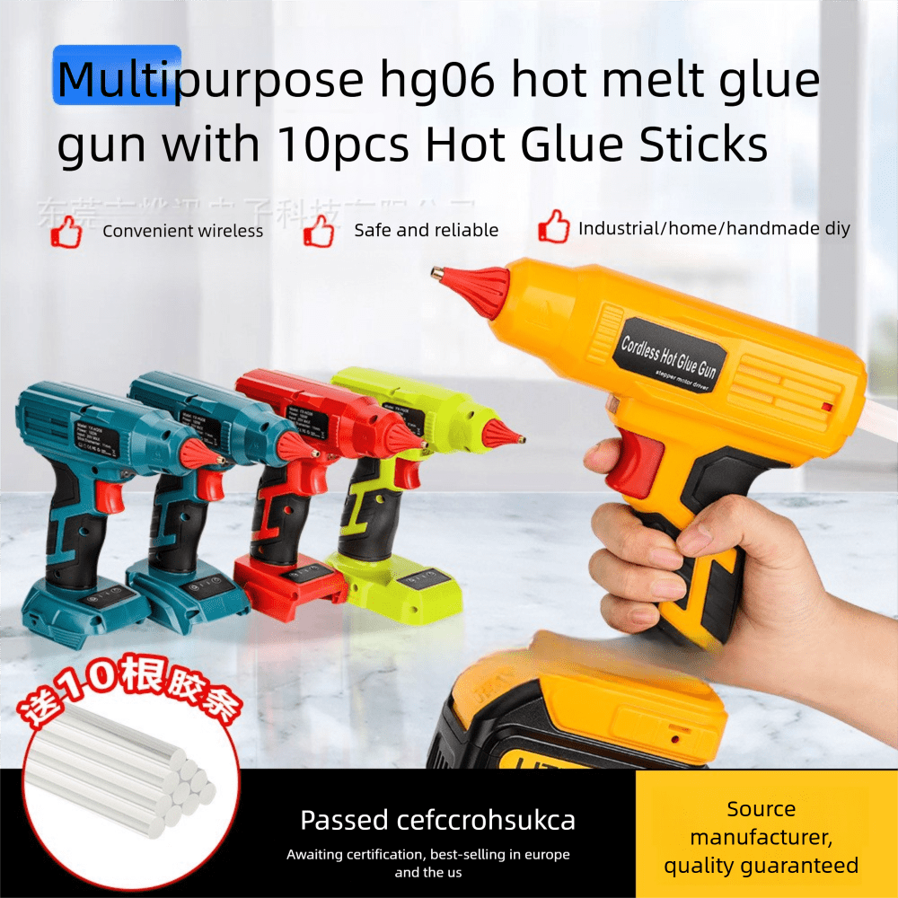 Cordless Hot Glue Gun for Ma.kita 18V Max Lithium-ion Battery,  Quick Preheat Hot Melt Glue Gun with 10 Pcs Glue Sticks for Arts/Crafts/Diy/Repairs(Tool Only)