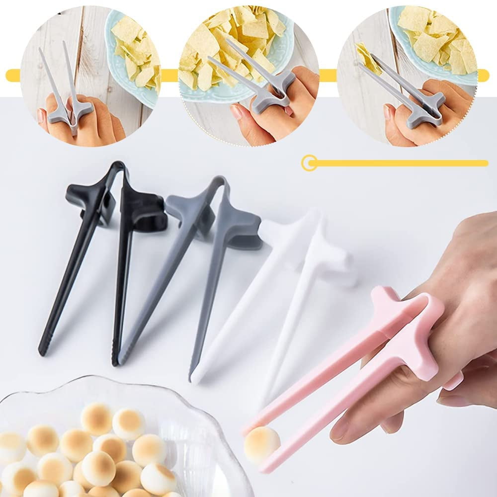 Finger Tongs Black Sinier 4pcs Finger Chopsticks for Gamers,Snack Clips,Gaming Finger Sleeves,Game Controllers,Game Accessories,Cell Phones Accessories 