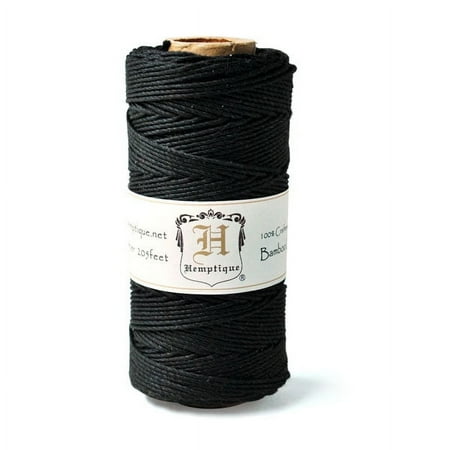 UPC: 0091037333490 | Hemptique Bamboo Cord Spool  Black