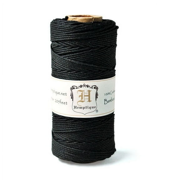 Hemptique Bamboo Cord Spool, Black