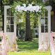 thumbnail image 4 of Coronas de Primavera para la Puerta Delantera 25.6 Pulgadas Swag de Peonía Artificial de Rosa Arco de Peonía de la Puerta Delantera Swag de Guirnalda Hoja de Bola Bordada Corona de Boda Arco de la Pue, 4 of 6