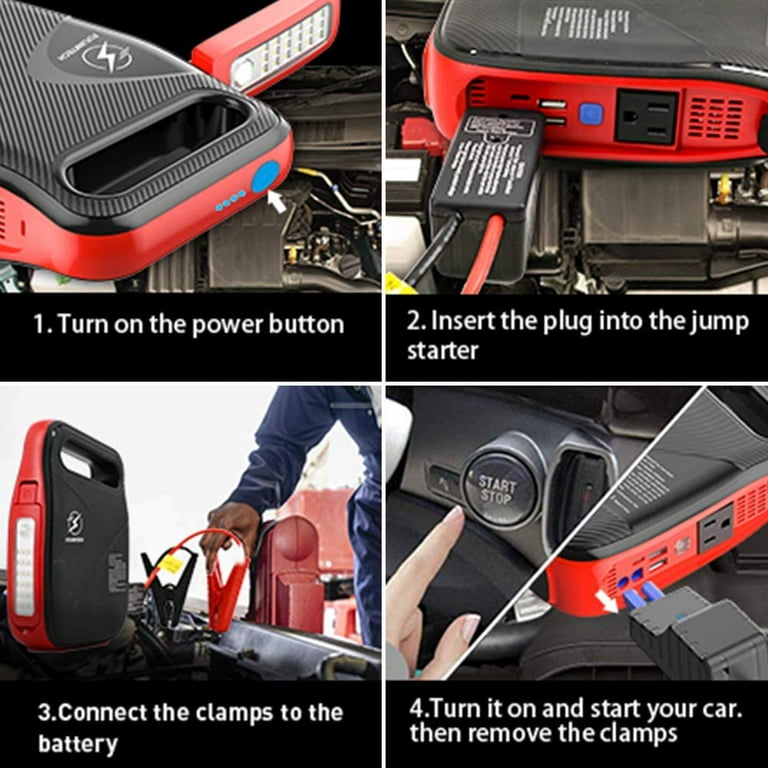 Flylinktech Portable Car Jump Starter 24000mAh 12V 2500A Battery