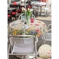 thumbnail image 5 of Outdoor Tablecloths with Umbrella Hole & Zipper, Watercolor Flowers Round Tablecloths 60 Inch, Spring Daisy Floral Butterflly Beige Waterproof Table Cloth, Patio/Pool/Picnic Table Covers, 5 of 8