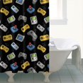 thumbnail image 4 of Retro Consoles Games Icons Black Pattern Shower Curtain 72"x72" ,Bathroom Decorative Shower Curtains Set with 12 Hooks,Modern Waterproof Washable Shower Curtain, 4 of 6