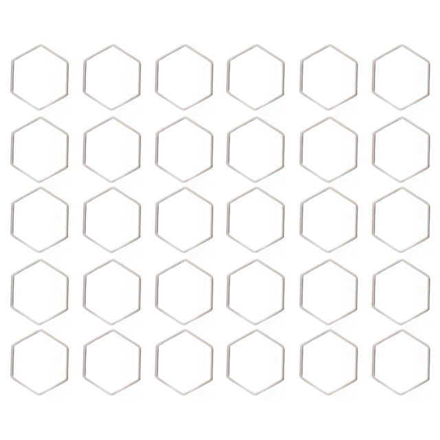 30 Uds. Marco de resina hueco en forma de hexágono, molde para colgantes huecos de bisel abierto de acero inoxidable para DIYHexagon L