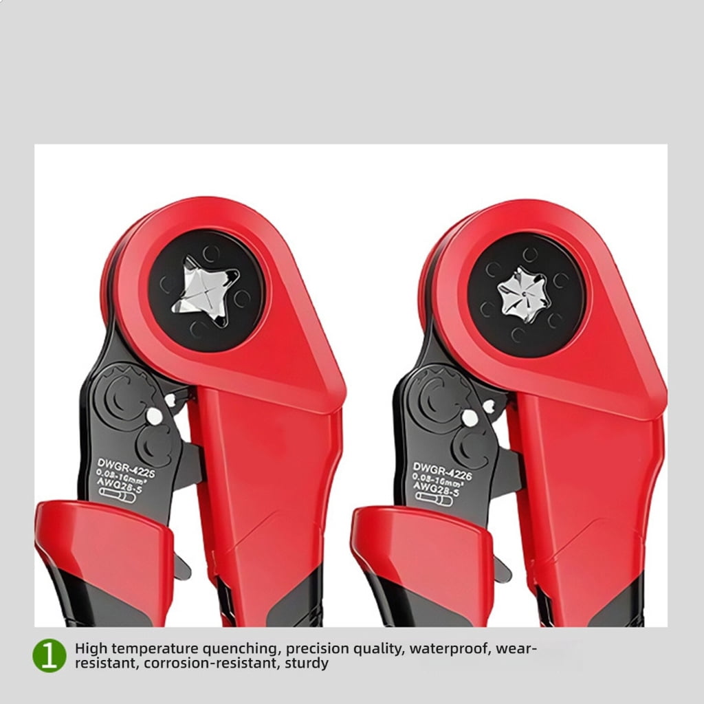 PatungKu Multipurpose Crimping Pliers Ferrule Sleeves Tubular Terminal Tool Adjustable Ratchet Wire Crimper Household Electrical