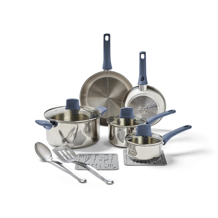 T-fal Daily Cook 12-Piece Cookware Set, Ocean Blue Handles photo 1