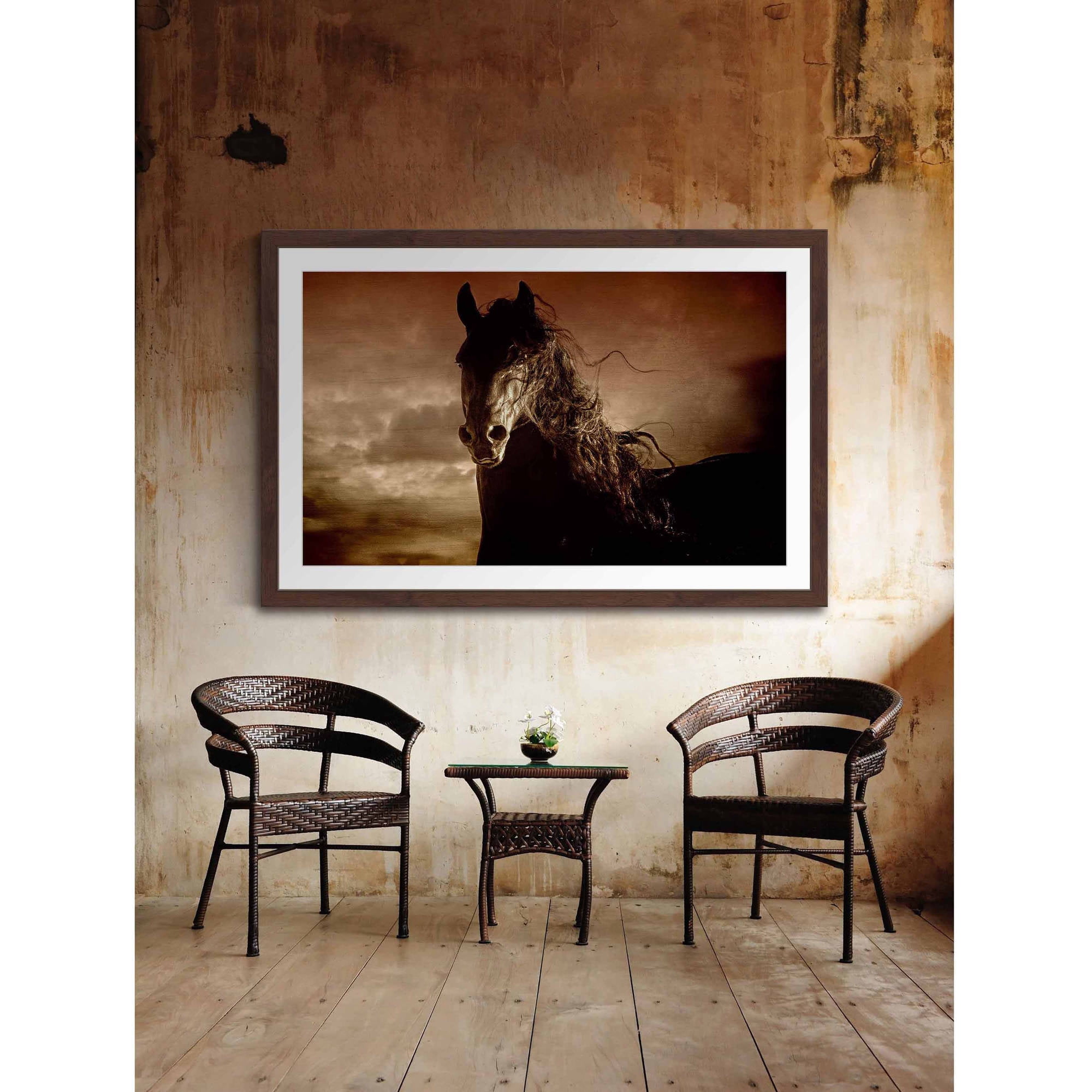 "Friesian Fire" Framed Painting Print