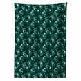 thumbnail image 2 of Botanical Tablecloth, Seasonal Flourishing Tree Branches Nature Herbal Blossom, Rectangle Satin Table Cover Accent for Dining Room and Kitchen, 52" X 70", Petrol Blue Jade Green, by Ambesonne, 2 of 2