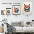 thumbnail image 3 of Maine Coon Cat Lover Gift Pet Portrait Orange Blue Pink Artwork Painting Artwork Framed Wall Art Print A4, 3 of 5