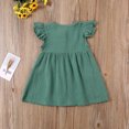 thumbnail image 5 of Canrulo Kids Baby Girls Organic Cotton Ruffled Tunic Dress Swing Sundress Princess Green 5-6 Years, 5 of 8
