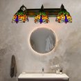 thumbnail image 5 of Dragonfly Wall Sconce Stained Glass Bathroom Lamp Lighting Fixture Tiffany Style, 5 of 11