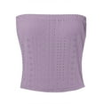 thumbnail image 4 of BLVB Womens Strapless Cropped Tube Tops Basic Sleeveless Eyelet Bandeau Going out Crop Tops Cute Summer Clothes, 4 of 5