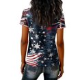 thumbnail image 4 of Iaqnaocc 4th Of July Womens Tops Independence Day V Neck Short Sleeve 250th Anniversary Usa Shirt Patriotic American Flag Stars Tee Shirts American Flag July 4th Celebration Tee Tops Navy XXL, 4 of 7