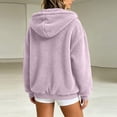 thumbnail image 6 of Ghalytn Women's Sherpa Fleece Zip Up Hoodie Jacket, Oversized Long Sleeve Hooded Coat with Pockets, 6 of 7