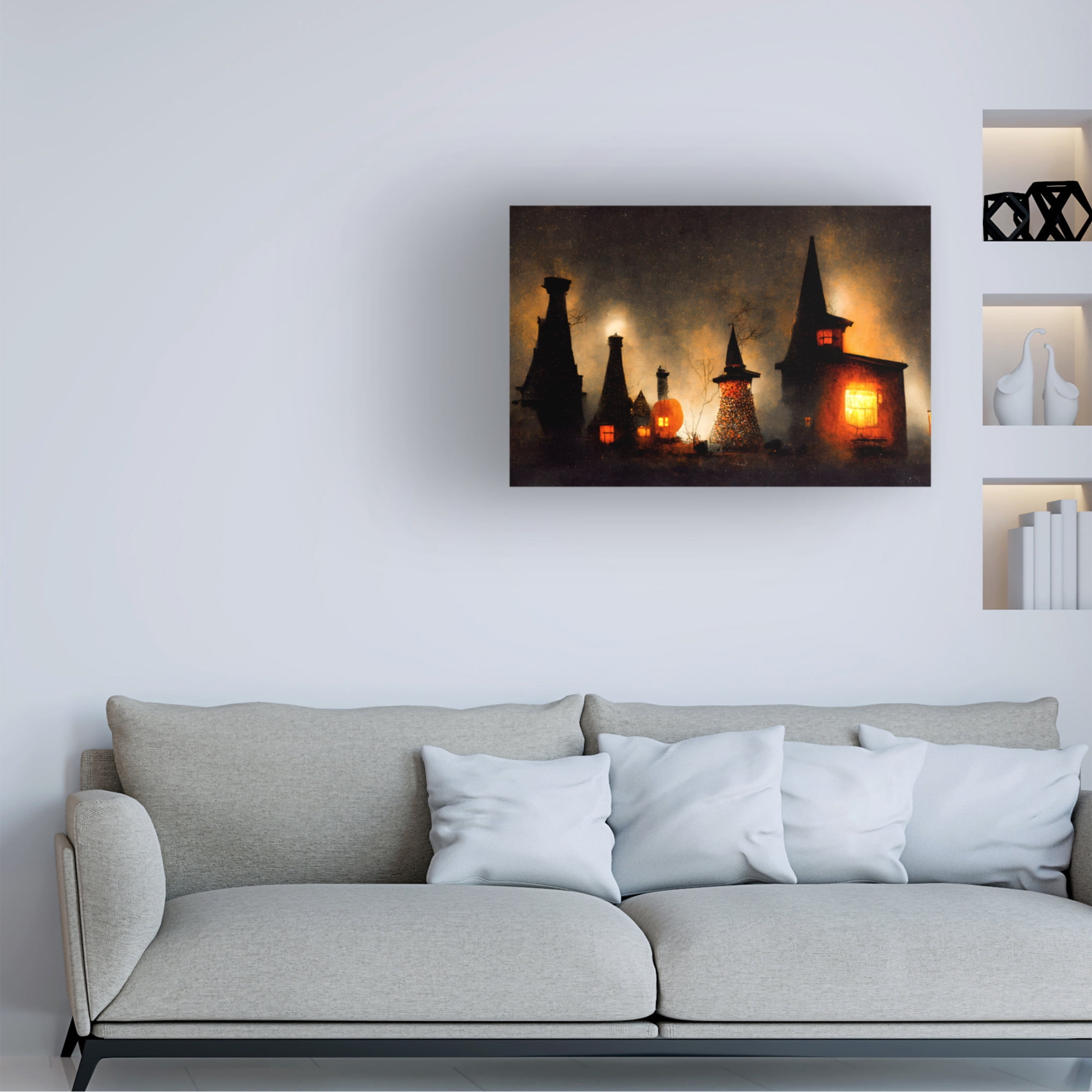 Canvas Wall Art - Treechild 'Village of the Witches' Wall Art for Living Room, Bedroom, or Office D?cor by Trademark Fine Art - 32 x 22 Inches