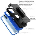 thumbnail image 4 of Ebizware for iphone 14 Pro Phone Case with [Belt Clip Holster] Kickstand Cover Military Grade Drop Protection Shockproof Heavy Duty Defender Case for iphone 14 Pro 6.1" - Black/Blue, 4 of 8
