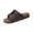 Coffee, variant on Studded Double Buckle Cork Slide Sandals, Leather Flat Sandals for Women 2026 Cork Footbed Womens Sandals With Memory Foam and Arch Support Vacation Essentials Slides for Women Footwear, Black 6