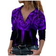 thumbnail image 1 of Blusa informal con estampado de manga larga y cuello vuelto para mujer a la moda Fridja  fjkfkj8115, 1 of 5