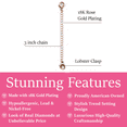 thumbnail image 2 of Cate & Chloe 18k Rose Gold Plated 3" Necklace Extender for Women, Gift to Her, 2 of 9