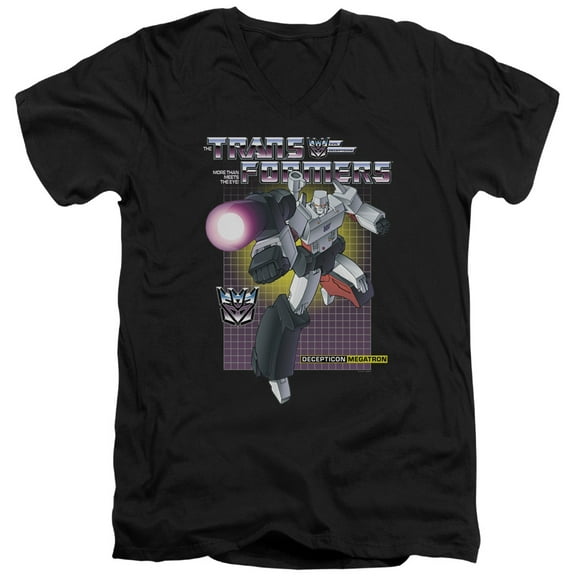 Transformers Megatron S/S Adult V-Neck T-Shirt 30/1 T-Shirt Black