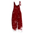 thumbnail image 3 of Mono con estampado navideño para mujer, informal, holgado, con tirantes ajustables, holgado, versátil, con tirantes, pierna ancha y ajustable, 3 of 5
