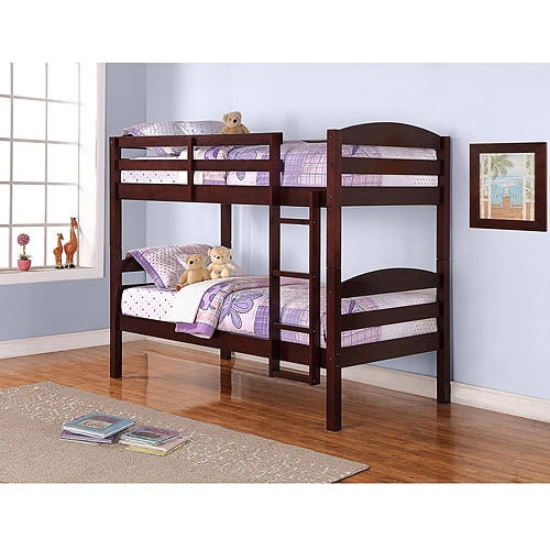 Mainstays Twin over Twin Wood Bunk Bed, Espresso