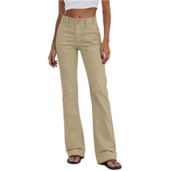 Gytharion Women's Wide Leg Pants High Waist Loose Fit Casual Trousers Elastic Waist Full Length Lounge Pants for Travel Daily Wear