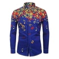 thumbnail image 1 of Hombres Casual Novedad Patrón de Nota Musical Camisa de Manga Larga Blusa Superior Para Fiesta, 1 of 5