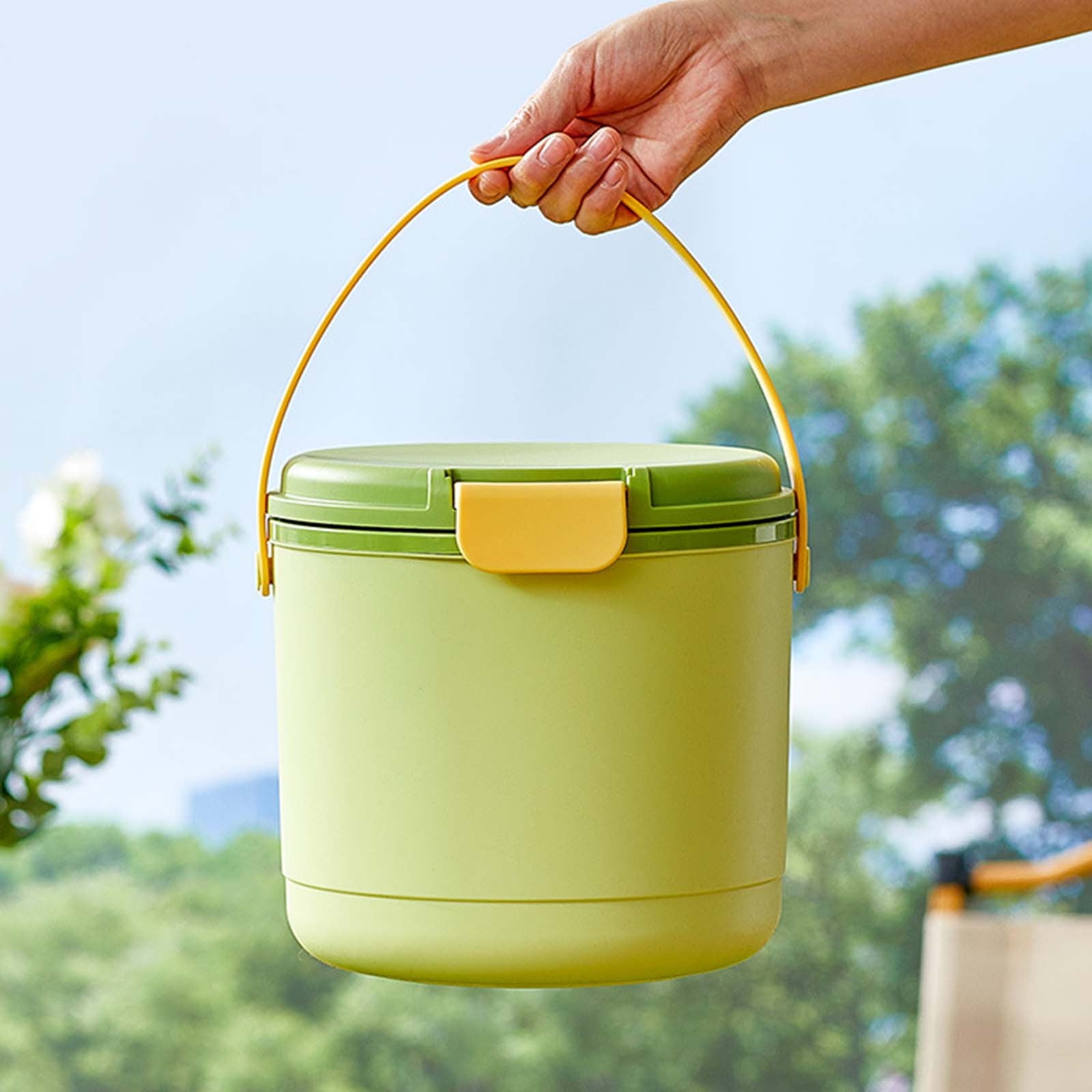 Aodebiao Insulated Ice Bucket for Outdoor Camping, 5-Quart Portable Cooler with Handle, Durable Plastic Ice Storage for Picnics, Backyard Parties, Beach & Home Bar Use