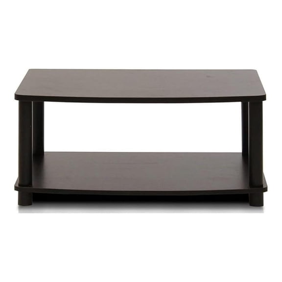 Wood TV Stand for TVs up to 25", Espresso Black - No Tool Assembly
