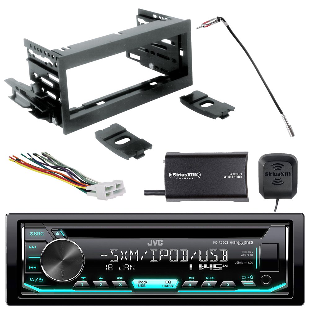 JVC Single DIN CD AM/FM SiriusXM-Ready Radio, Scosche GM1483B Dash Kit