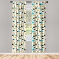 thumbnail image 4 of Ambesonne Abstract Window Curtains, Trippy Geometric Round, Each 28" W x 84" L, Aqua, 4 of 4